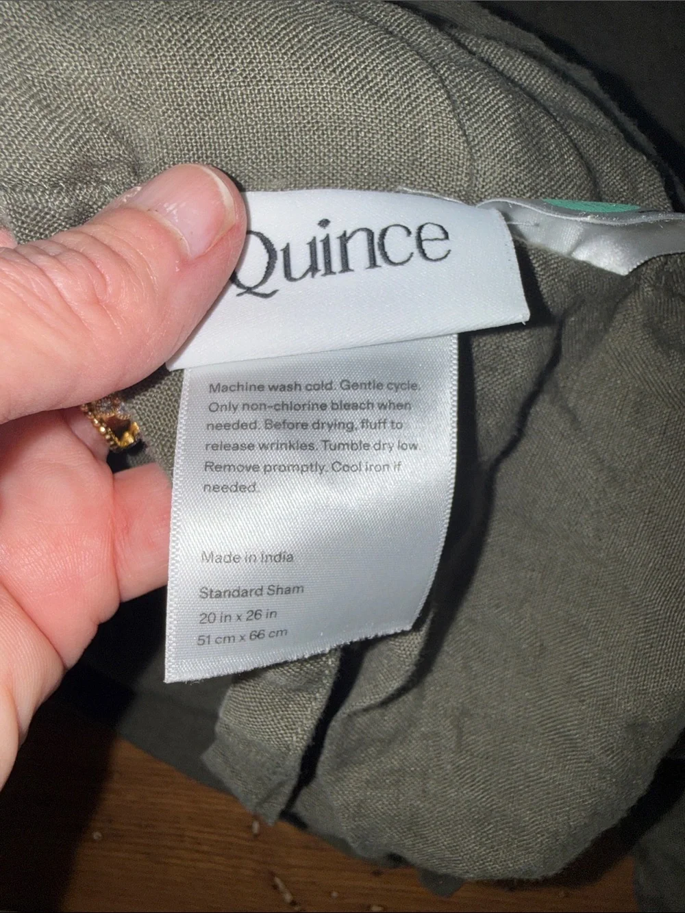 EUC Quince European Linen Pillowcases Dusty Olive Standard Set of 2